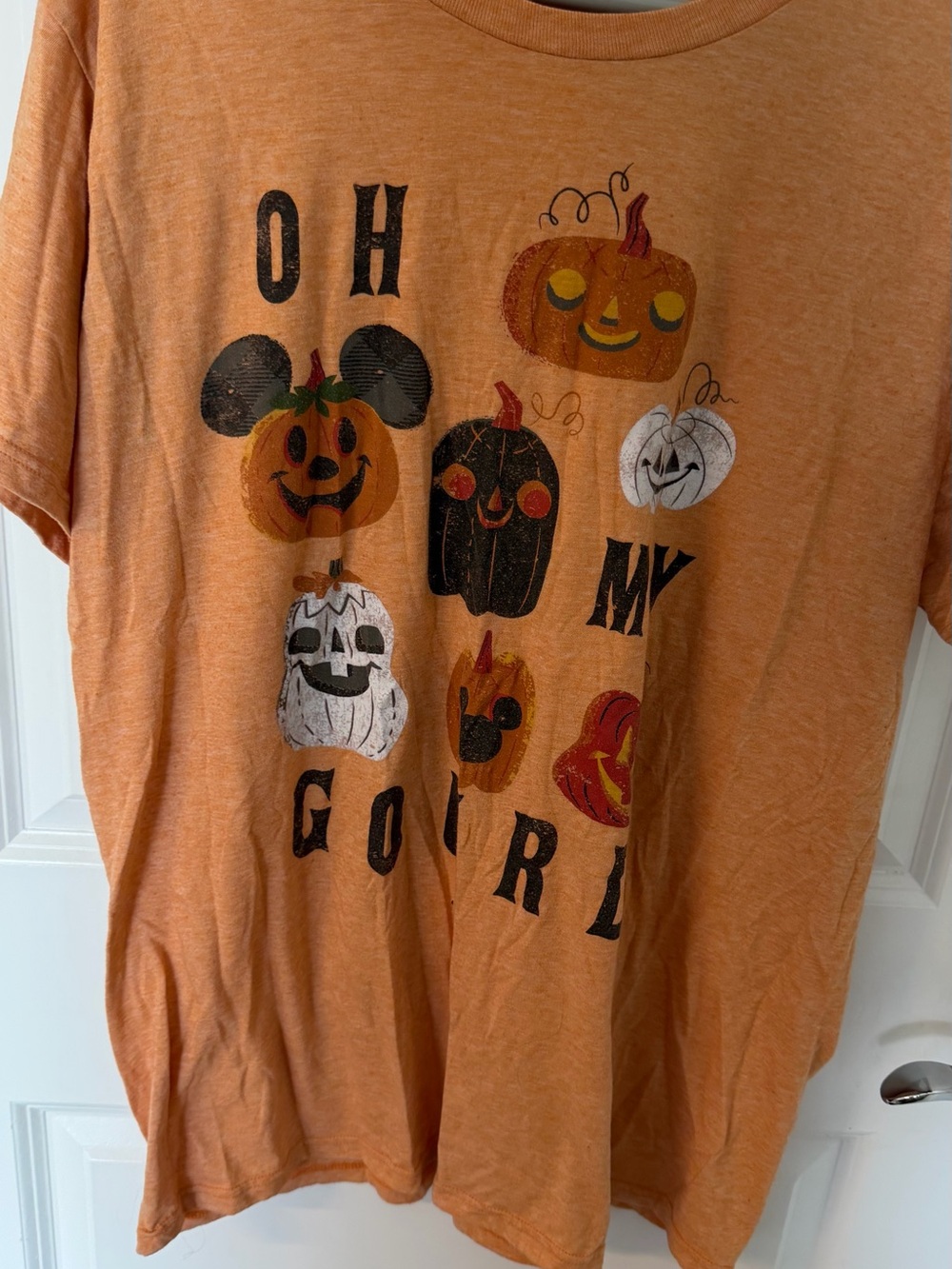 Disney Orange Halloween Pumpkin Graphic Tee Oh My Gourd sz xl